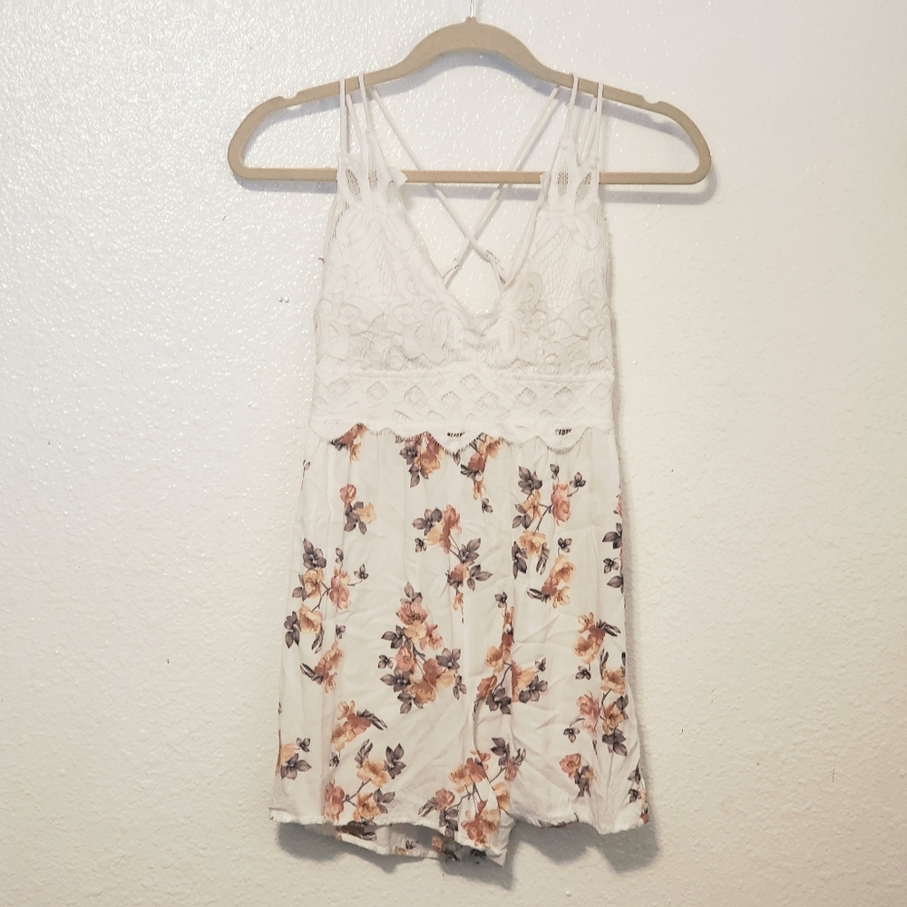 J for Justify floral lace top romper
